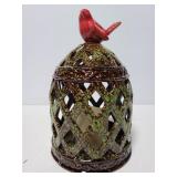 Ceramic bird cage faux candle decor
