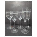 Etched wine glasses & champagne flutes