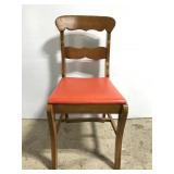 Vintage maple wood chair w/ orange seat