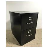 Hon black two-drawer filing cabinet
