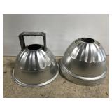 Lot of 9 commercial 15 in aluminum light domes