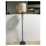 Black metal floor lamp, works, 59 in tall
