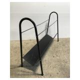 Vintage black metal basketball or firewood rack