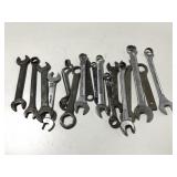 Assorted lot of old box & open end wrenches