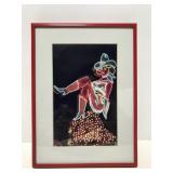 Framed Las Vegas neon cowgirl photograph
