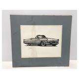 Matted classic car sketch art print