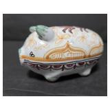 Ceramic handpainted pig trinket/figurine