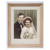 Framed and signed vintage wedding portrait