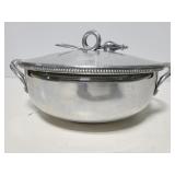 Metal serving dish w/ Pyres dish insert