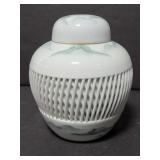 Handpainted Japanese porcelain jar