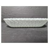 Milk glass long dish