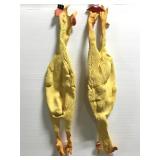 Two rubber chickens