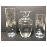 Three glass vases