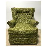 Vintage retro green swivel rocker chair