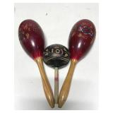Wooden maracas trio