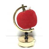 Vintage globe pincushion / fabric tape measure