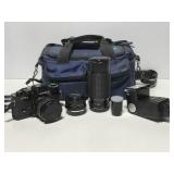 Yashica FRi 35mm film camera w/ lenses