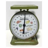 Retro avocado green American Family kitchen scale