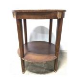 Circular two tiered wood end table - project