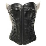 Pleated leather style corset - size XL