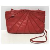 Vintage Ann Klein red pleated purse clutch