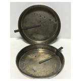Pair of old primitive pie tins