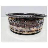 Silverplate on brass dish