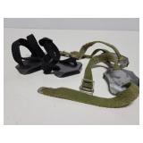 Two pairs of vintage metal shoe attachments