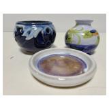 Trio of pottery pieces
