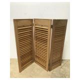 Old wooden tri-fold shutter shade 34 in x 29 in