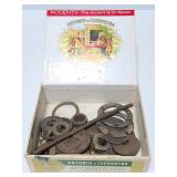 Old cigar bocx of hardware pieces