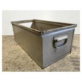 Vintage industrial metal Marvel drawer bin