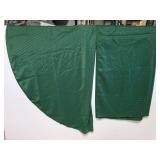 Two green table cloths oblong and round