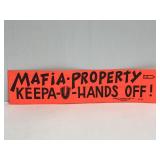 Neon novelty Mafia bumper sticker