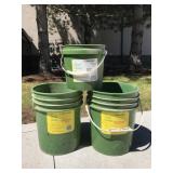 Green pickle bucket trio, two 5 gal & one 2 gallon