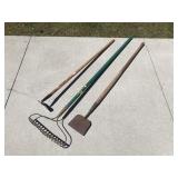 Landscape rake, weeder and edger/scraper