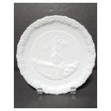 Fenton glass white Christmas 1976 plate