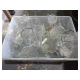 Huge collection of clear glass vases & dishes