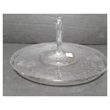 Floral etched dessert tray