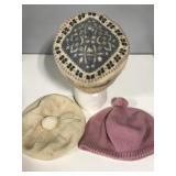 Vintage ladies knit winter hat trio