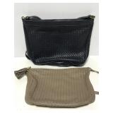 Two Gansun leather weave purses