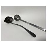 Two vintage soup ladles - silverplate & stainless