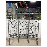 Large metal folding painted leaf garden trellis