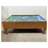 Reversible top wooden train table