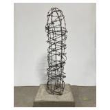 Handcrafted barbed wire cactus garden sculpture