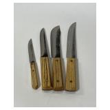Set of 4 vintage Forgecraft hi-carbon knives