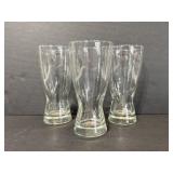 Lot of 3 tall beer glasses