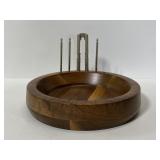 Vintage Kustom Kraft black walnut nutcracker bowl
