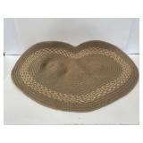 Handwoven heart shaped kitchen rug