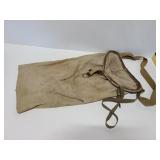 Old vintage cloth bag with hard edge